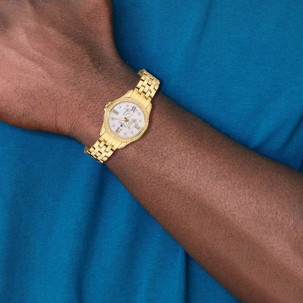 Alternate view of the Charles Hubert Ladies Stainless Steel IP-plated MOP Dial Watch by The Black Bow Jewelry Co.