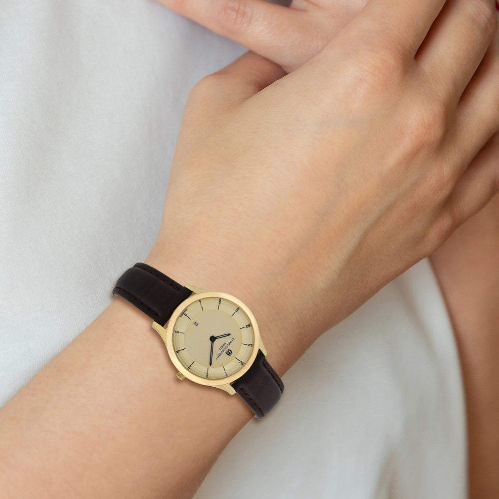Alternate view of the Charles Hubert Ladies IP-plated Stainless Gold Dial Watch by The Black Bow Jewelry Co.
