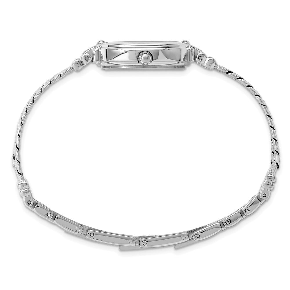 Alternate view of the Charles Hubert Ladies Chrome Finish Silver Dial Chain Bracelet Watch by The Black Bow Jewelry Co.
