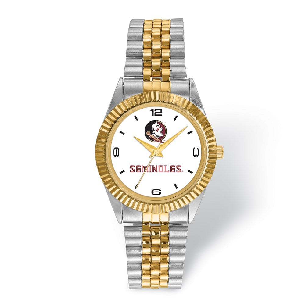Mens Florida State University Pro Two-tone Watch, Item W9536 by The Black Bow Jewelry Co.