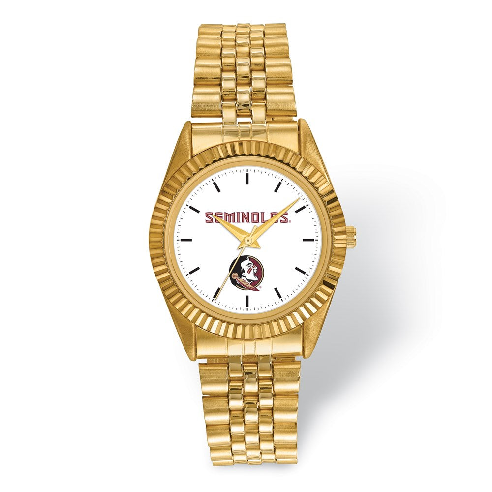 Mens Florida State University Pro Gold-tone Watch, Item W9537 by The Black Bow Jewelry Co.