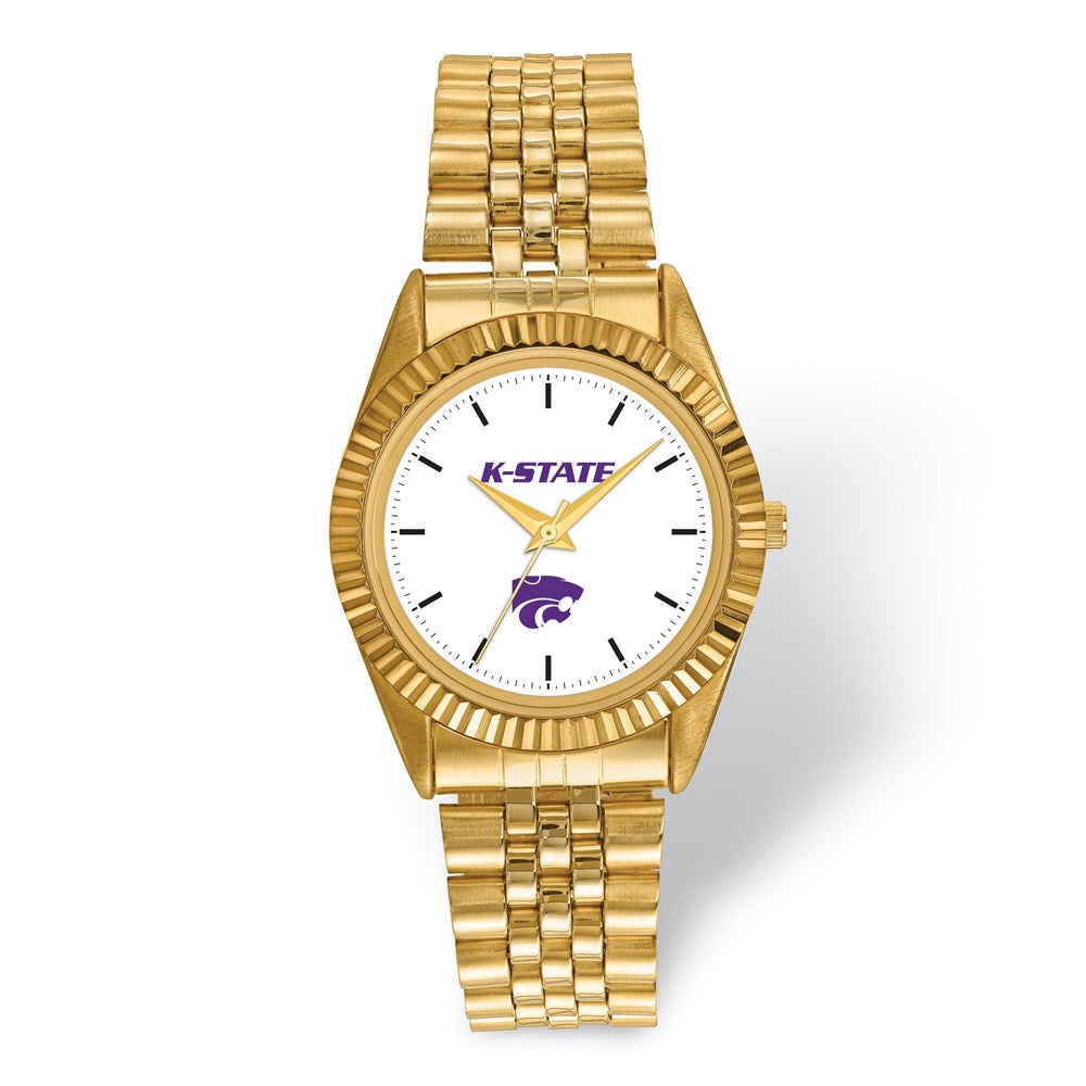 Mens Kansas State University Pro Gold-tone Watch, Item W9546 by The Black Bow Jewelry Co.