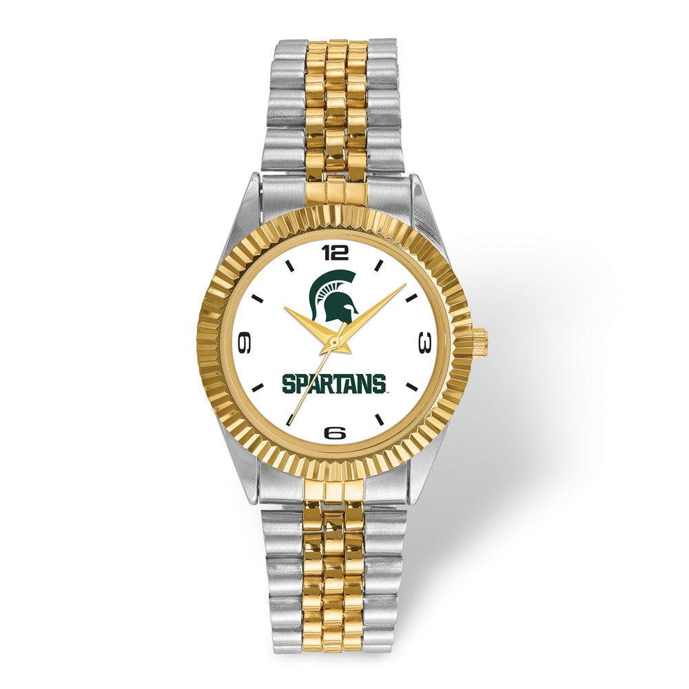 Mens Michigan State University Pro Two-tone Watch, Item W9563 by The Black Bow Jewelry Co.