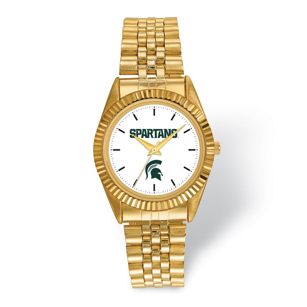 Mens Michigan State University Pro Gold-tone Watch, Item W9564 by The Black Bow Jewelry Co.