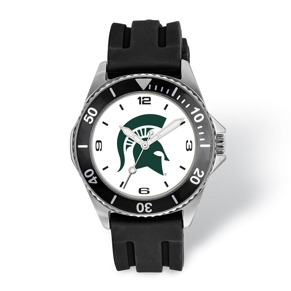Mens Michigan State University Collegiate Watch, Item W9567 by The Black Bow Jewelry Co.
