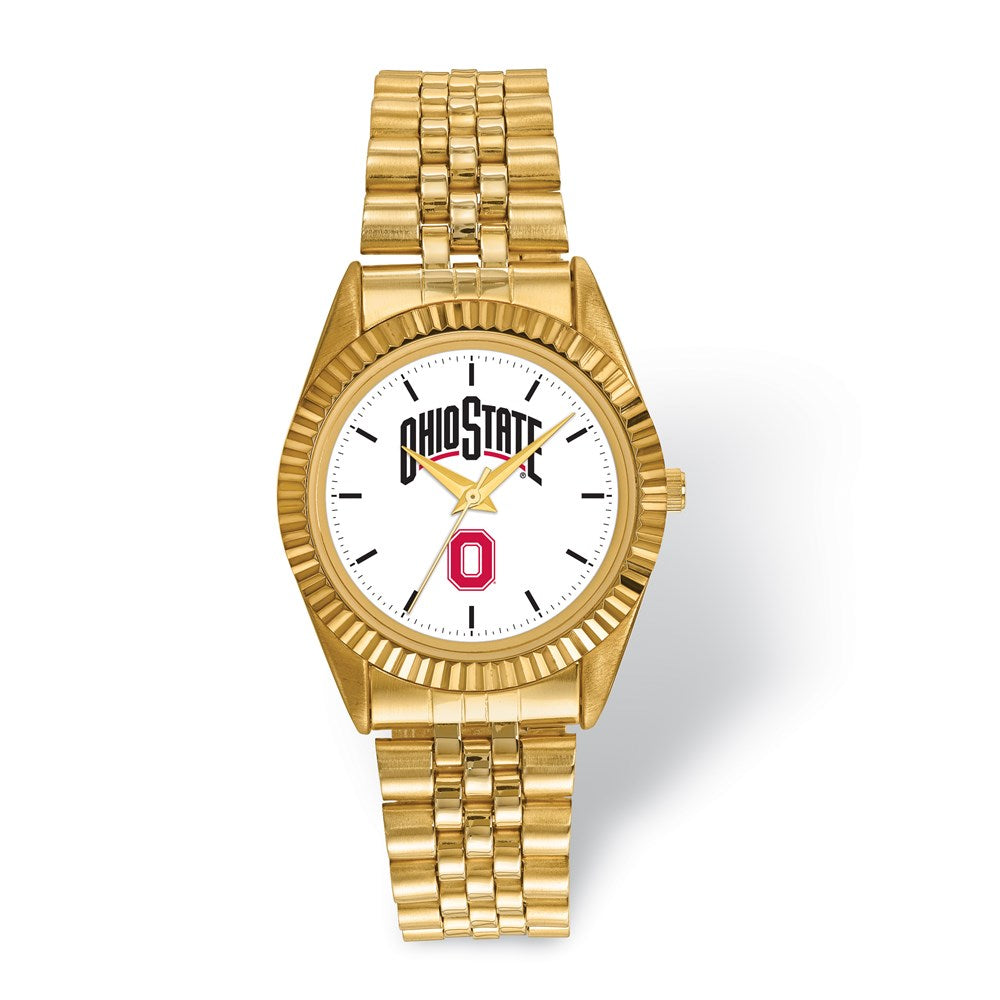 Mens Ohio State University Pro Gold-tone Watch, Item W9576 by The Black Bow Jewelry Co.