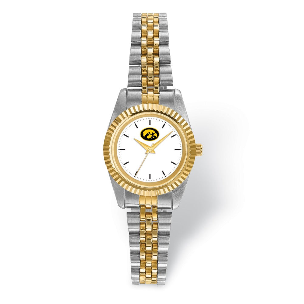 Ladies University of Iowa Pro Two-tone Watch, Item W9635 by The Black Bow Jewelry Co.