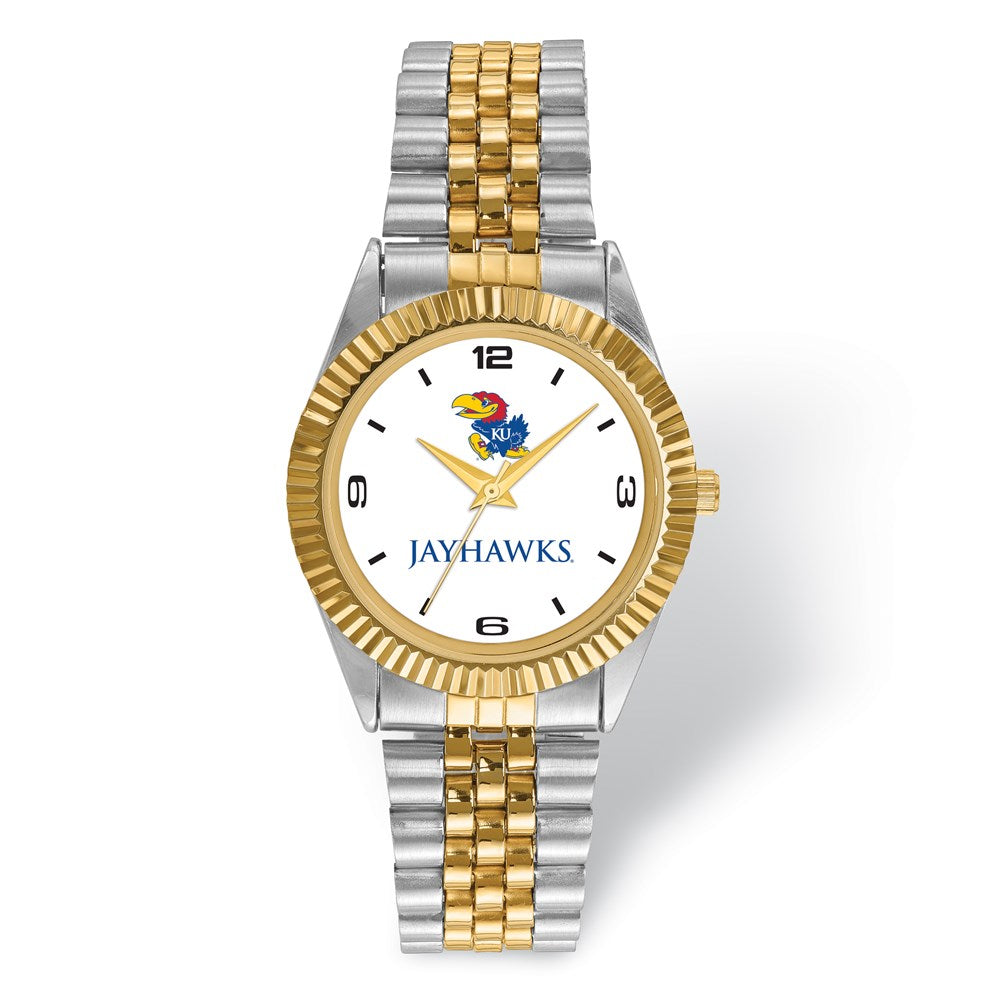 Mens University of Kansas Pro Two-tone Watch, Item W9652 by The Black Bow Jewelry Co.