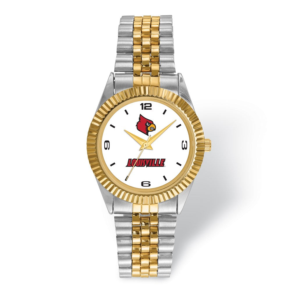 Mens University of Louisville Pro Two-tone Watch, Item W9661 by The Black Bow Jewelry Co.