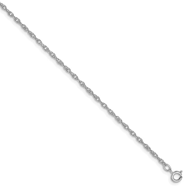 1.15mm, 14K White Gold, Cable Rope Chain Necklace, 20 inch by The Black Bow Jewelry Co.