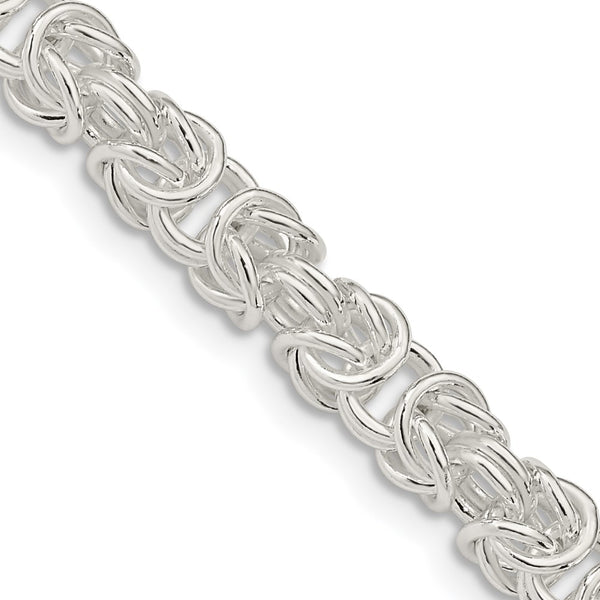 5.5mm Sterling Silver Solid Rounded Byzantine Chain Necklace