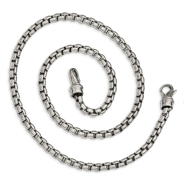 18-24 inches Round Box Link Chain Stainless Steel Necklace Men Women 2/3/4mm