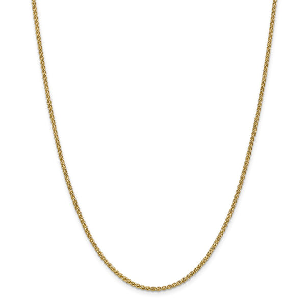 2mm, 14k Yellow Gold, Solid Spiga Chain Necklace - Black Bow