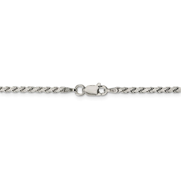 2.25mm Sterling Silver Solid Flat Rope Chain Necklace - The Black Bow  Jewelry Company