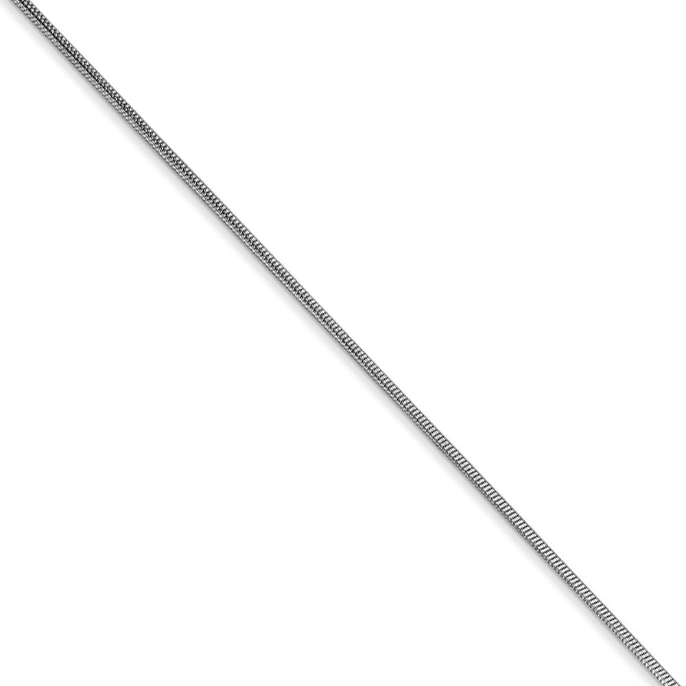 .90mm, 10 Karat White Gold, Round Snake Chain - 16 inch, Item C9002-16 by The Black Bow Jewelry Co.