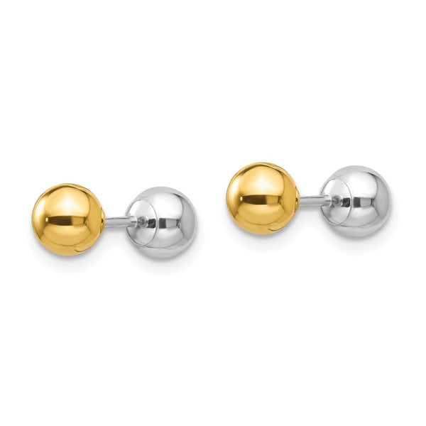 14K Yellow Gold Classic Ball Stud Earrings with Screwbacks