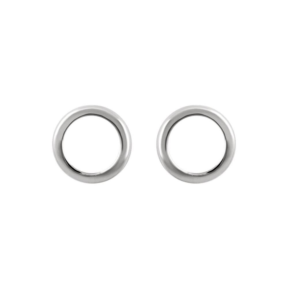 Alternate view of the 9mm Open Circle Design Post Earrings in 14k White Gold by The Black Bow Jewelry Co.