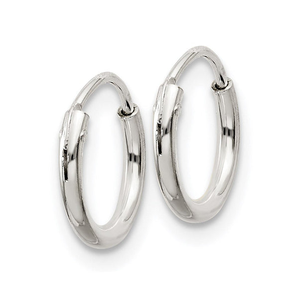 1.3mm, Sterling Silver, Endless Hoop Earrings - 10mm (3/8 Inch