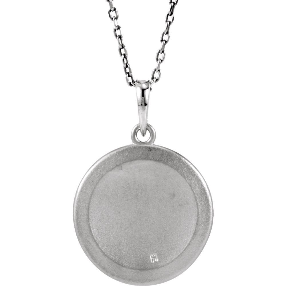 Alternate view of the The Emma Sterling Silver Diamond Block Initial L Disc Necklace, 18 In. by The Black Bow Jewelry Co.