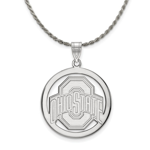 Sterling Silver U. of Louisville Large 'L' Pendant Necklace - 26 In