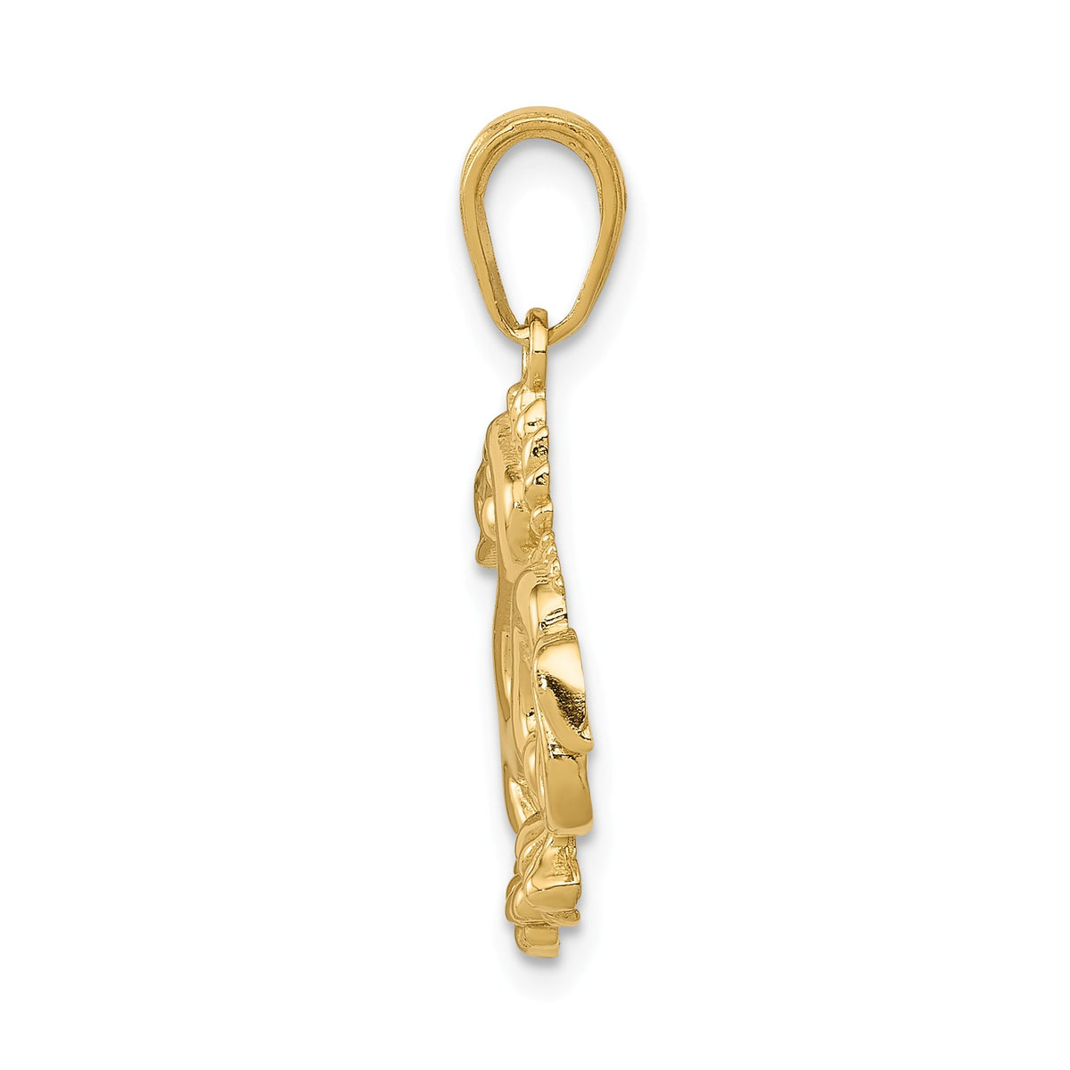 Alternate view of the 14k Yellow Gold 2D Dragon Pendant, 18mm by The Black Bow Jewelry Co.