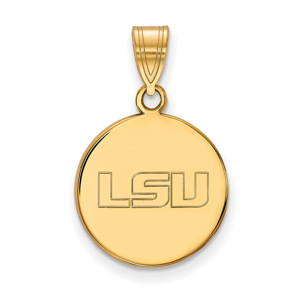 14K Yellow Gold Louisiana State SM 'LSU' Logo Necklace - 22 inch by The Black Bow Jewelry Co.