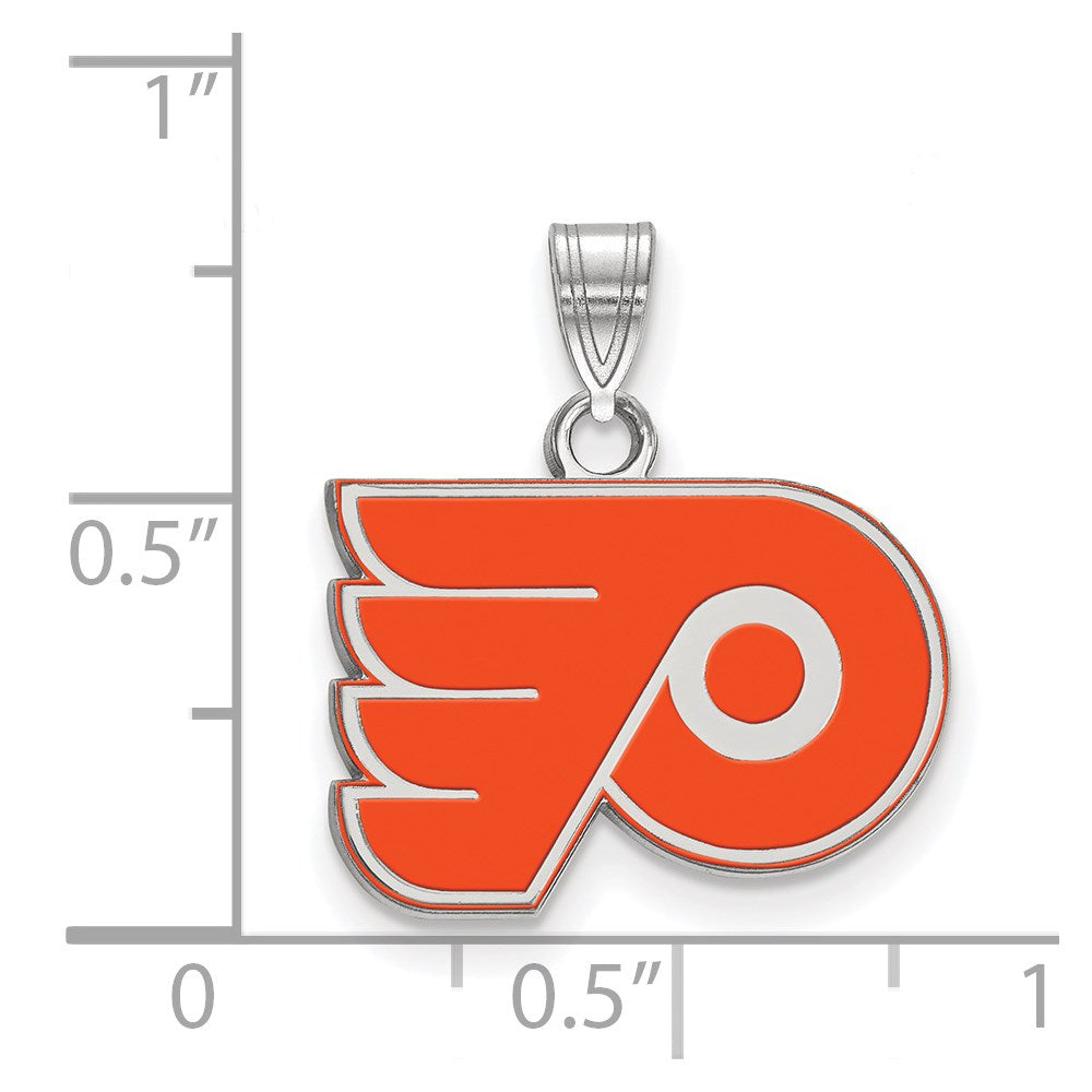 Alternate view of the Sterling Silver NHL Philadelphia Flyers SM Enamel Pendant by The Black Bow Jewelry Co.