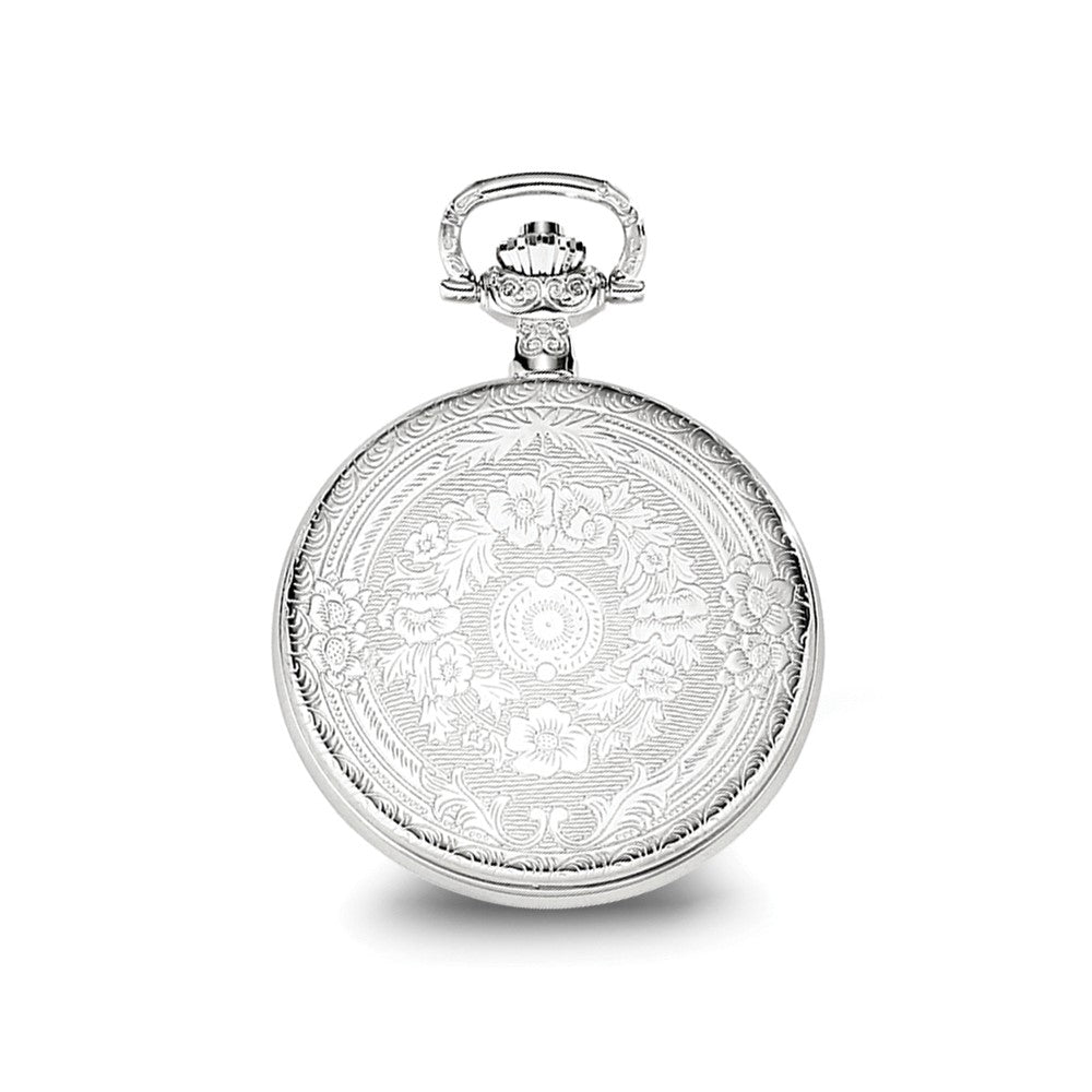 Alternate view of the Charles Hubert Chrome-finish Oval Shield Design Pocket Watch 47mm by The Black Bow Jewelry Co.