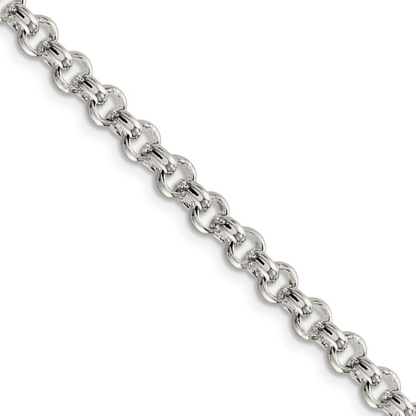 Sterling Silver 5mm Rolo Chain Necklace with Charm Ring, 18