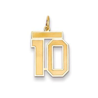 Jersey Medium Yellow Gold Number Pendants by The Black Bow Jewelry Co.