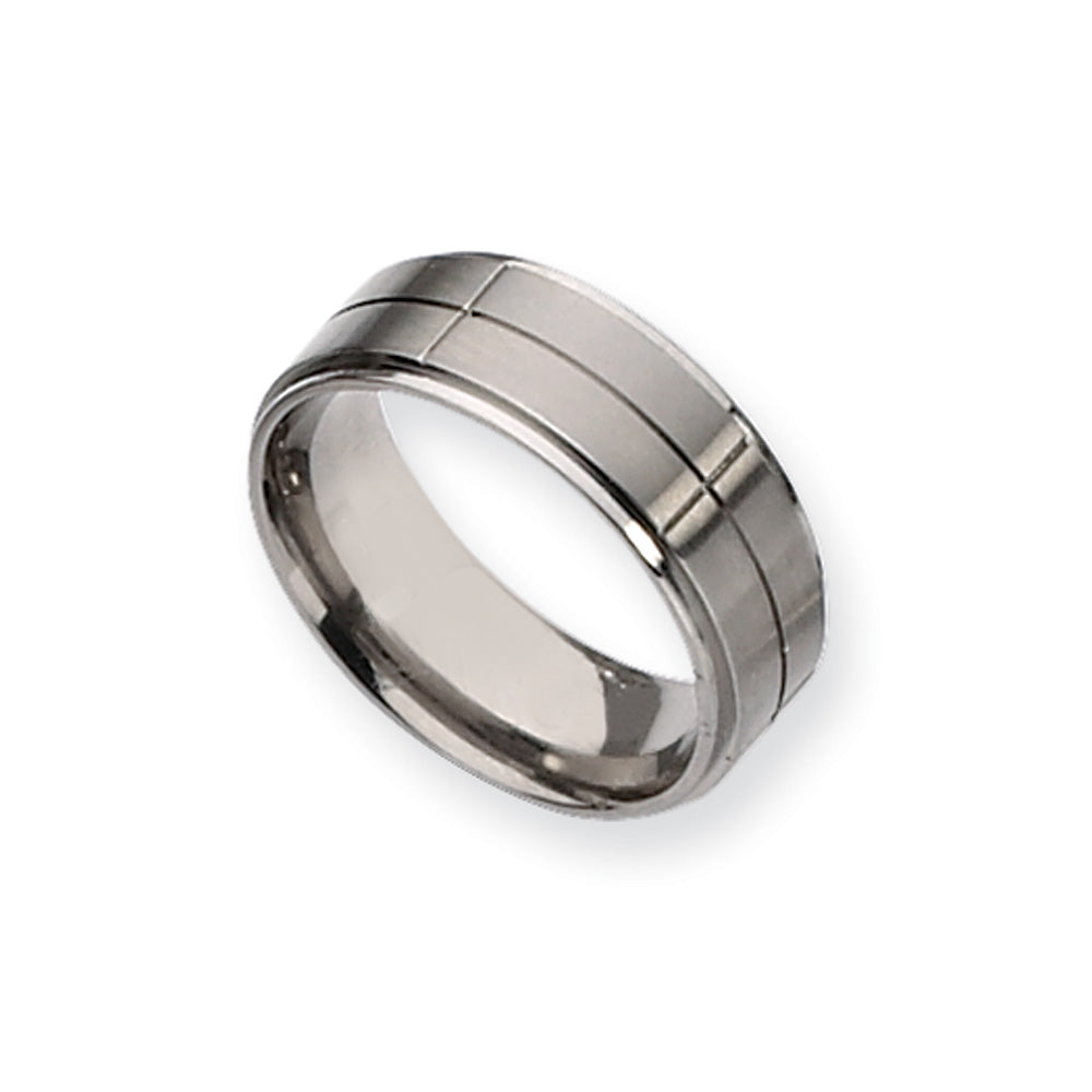 Titanium, 8mm Dual Finish Comfort Fit Band, Item 8345 by The Black Bow Jewelry Co.