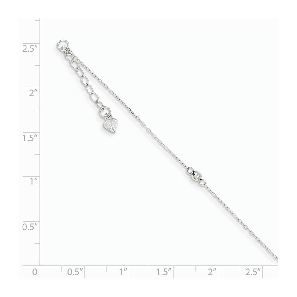 Alternative view of 14K White Gold Mirror Beaded Anklet, 9 inch