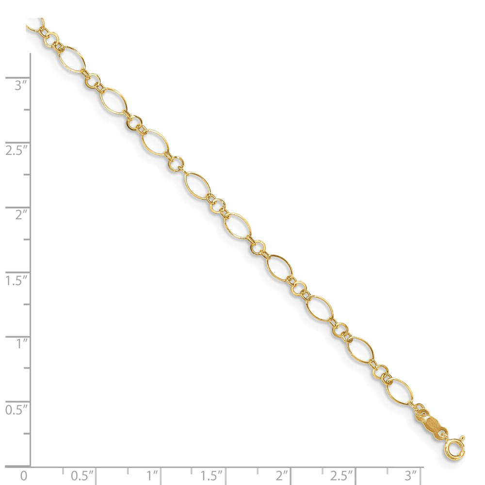 Alternate view of the 14k Gold Anklet with Extension, 9-10 Inch by The Black Bow Jewelry Co.