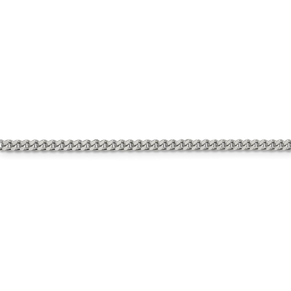Alternate view of the Sterling Silver 3mm Solid Curb Chain Anklet by The Black Bow Jewelry Co.