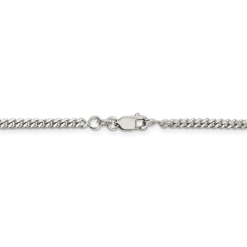Alternate view of the Sterling Silver 3mm Solid Curb Chain Anklet by The Black Bow Jewelry Co.