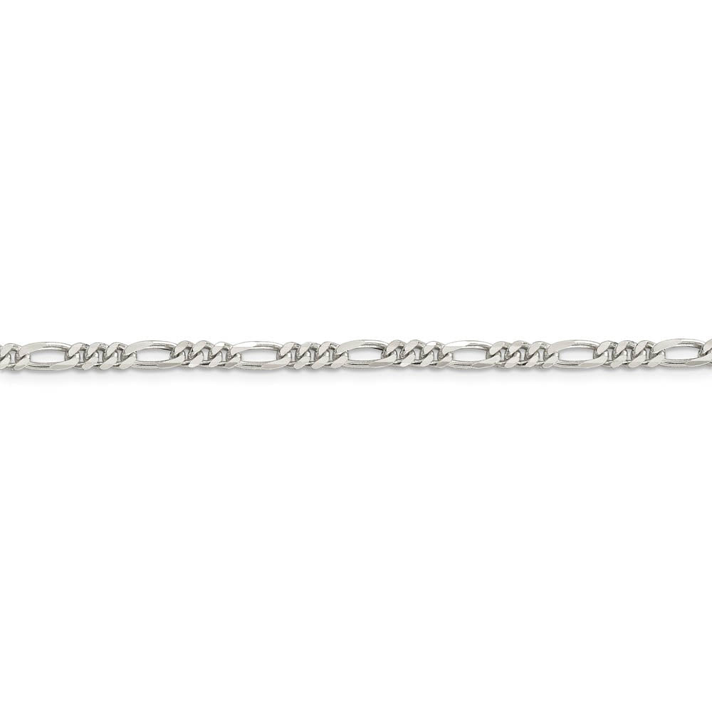 Alternate view of the Sterling Silver 3.5mm Solid Figaro Chain Bracelet or Anklet, 9 Inch by The Black Bow Jewelry Co.
