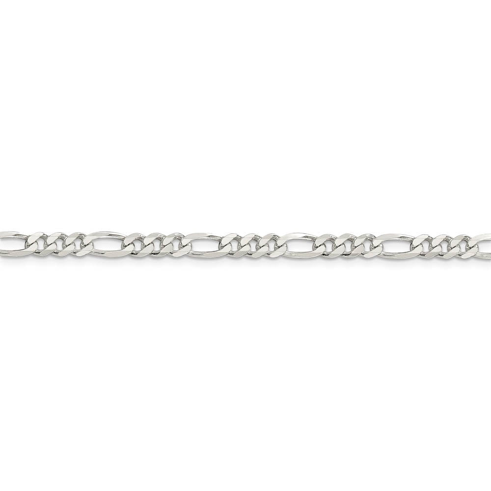 Alternate view of the Sterling Silver 4.5mm Solid Figaro Chain Bracelet or Anklet, 9 Inch by The Black Bow Jewelry Co.