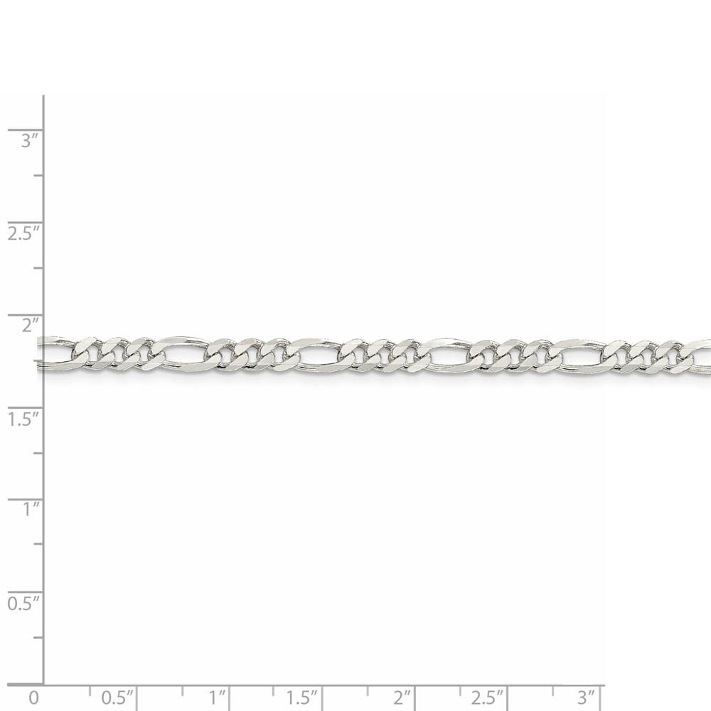 Alternate view of the Sterling Silver 4.5mm Solid Figaro Chain Bracelet or Anklet, 9 Inch by The Black Bow Jewelry Co.
