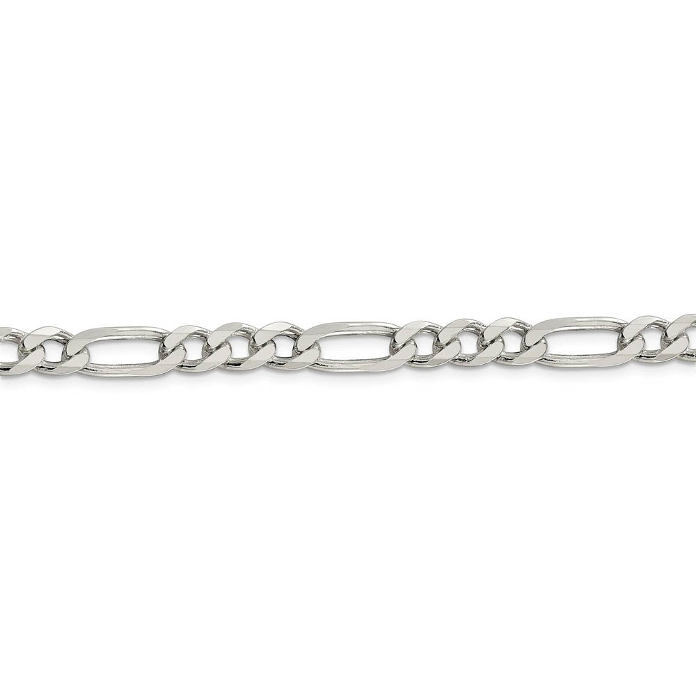 Alternate view of the Sterling Silver 6.5mm Solid Figaro Chain Bracelet or Anklet, 9 Inch by The Black Bow Jewelry Co.