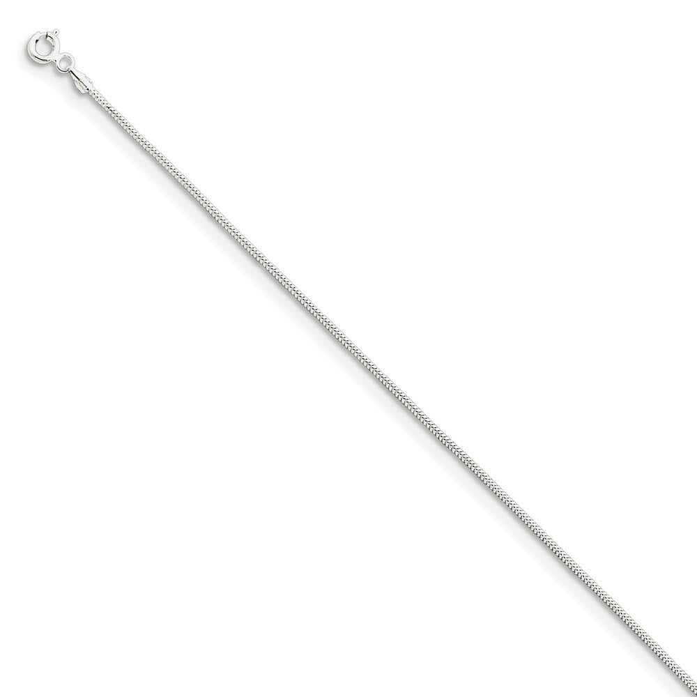 Sterling Silver 1.2mm Round High Polished Snake Chain Anklet, 9 Inch, Item A8456-09 by The Black Bow Jewelry Co.