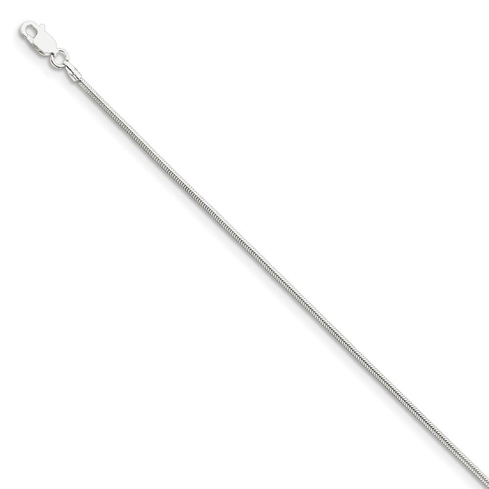 Sterling Silver 1.5mm Round Snake Chain Anklet, 9 Inch, Item A8457-09 by The Black Bow Jewelry Co.