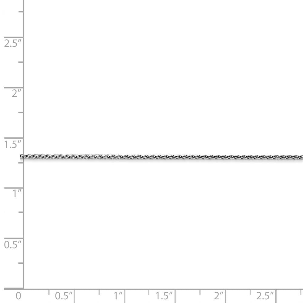 Alternate view of the 14k White Gold 1mm Diamond Cut Round Wheat Chain Anklet by The Black Bow Jewelry Co.