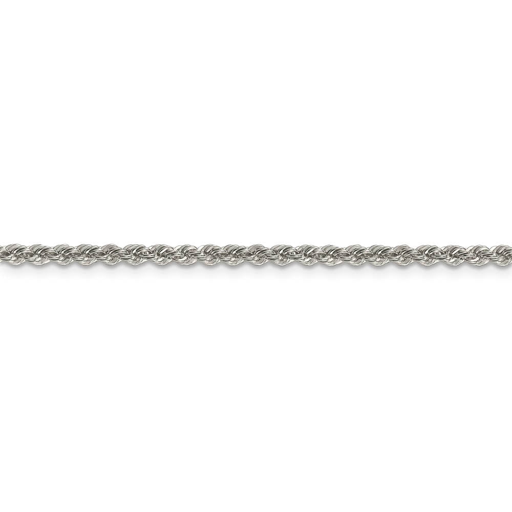 Alternate view of the Sterling Silver 2.5mm Solid Rope Chain Anklet by The Black Bow Jewelry Co.