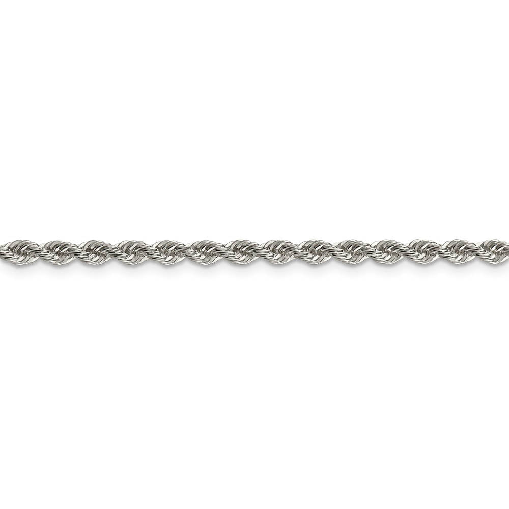 Alternate view of the Sterling Silver 3mm Solid Rope Chain Anklet by The Black Bow Jewelry Co.