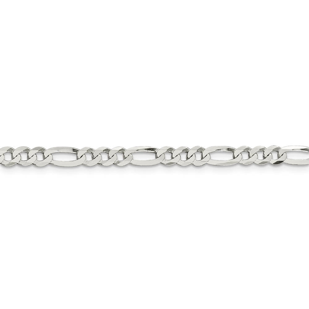Alternate view of the Sterling Silver 4.5mm Flat Figaro Chain Bracelet And Anklet, 9 Inch by The Black Bow Jewelry Co.