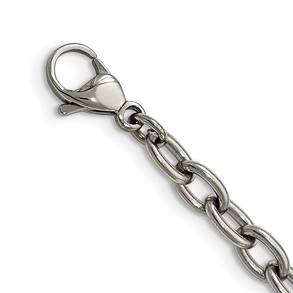 Alternate view of the Stainless Steel Fleur De Lis Adjustable Anklet And Bracelet, 7-10 Inch by The Black Bow Jewelry Co.