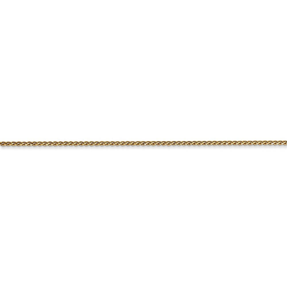 Alternate view of the 14k Yellow Gold 1mm Solid Diamond-Cut Spiga Chain Anklet by The Black Bow Jewelry Co.