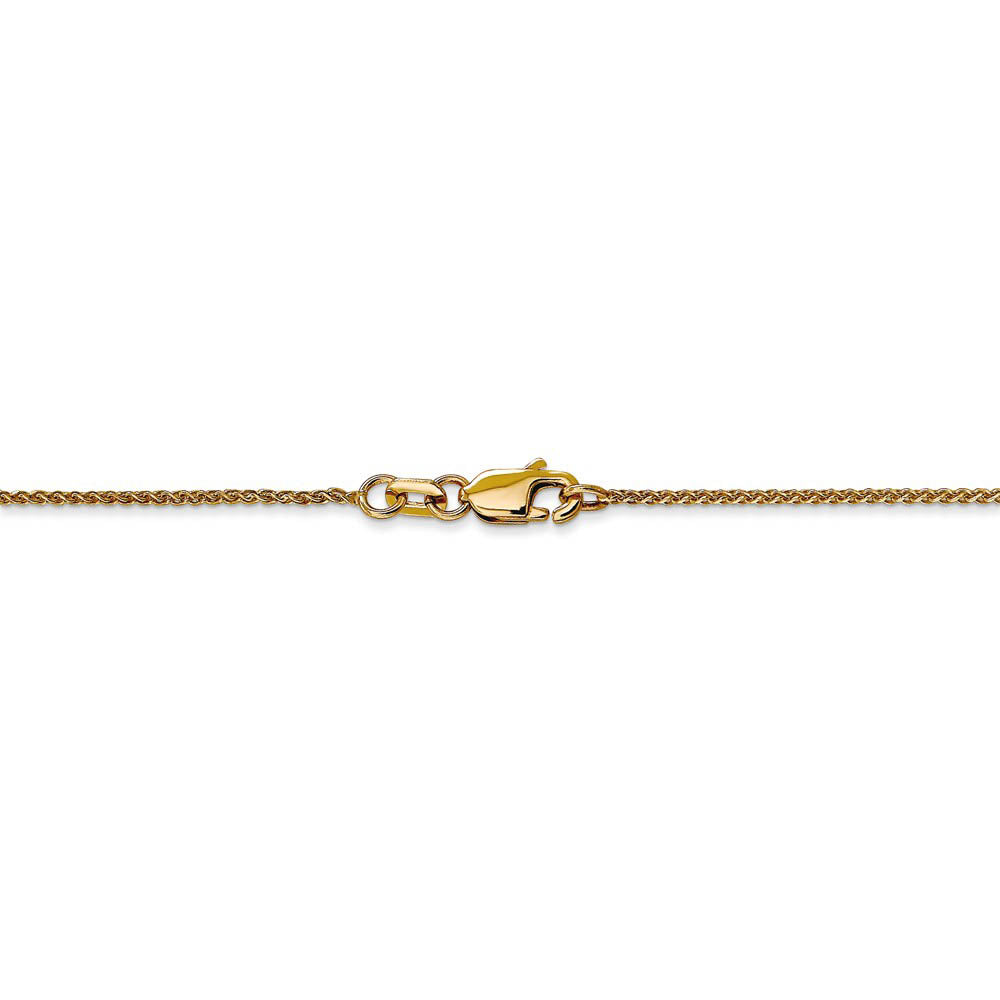 Alternate view of the 14k Yellow Gold 1mm Solid Diamond-Cut Spiga Chain Anklet by The Black Bow Jewelry Co.