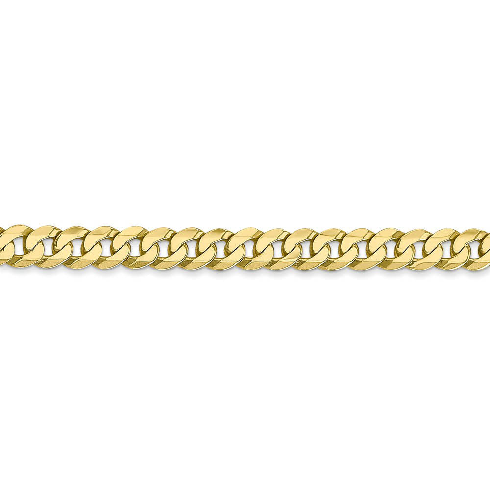 Alternate view of the 10k Yellow Gold 4.6mm Flat Beveled Curb Chain Anklet - 9 Inch by The Black Bow Jewelry Co.