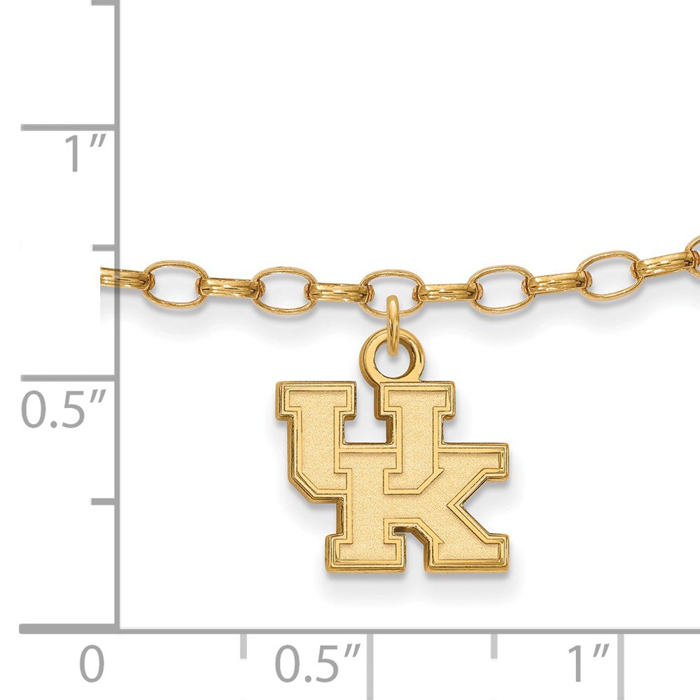 Alternate view of the 14k Gold Plated Silver University of Kentucky Anklet, 9 Inch by The Black Bow Jewelry Co.